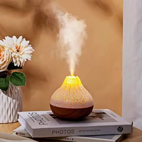 OEM Simulation Flame Scent Diffuser 300ml Mini USB Ultrasonic Flame Air Humidifier Atomizer 7 Colors Led Fragrance Oil Defuser