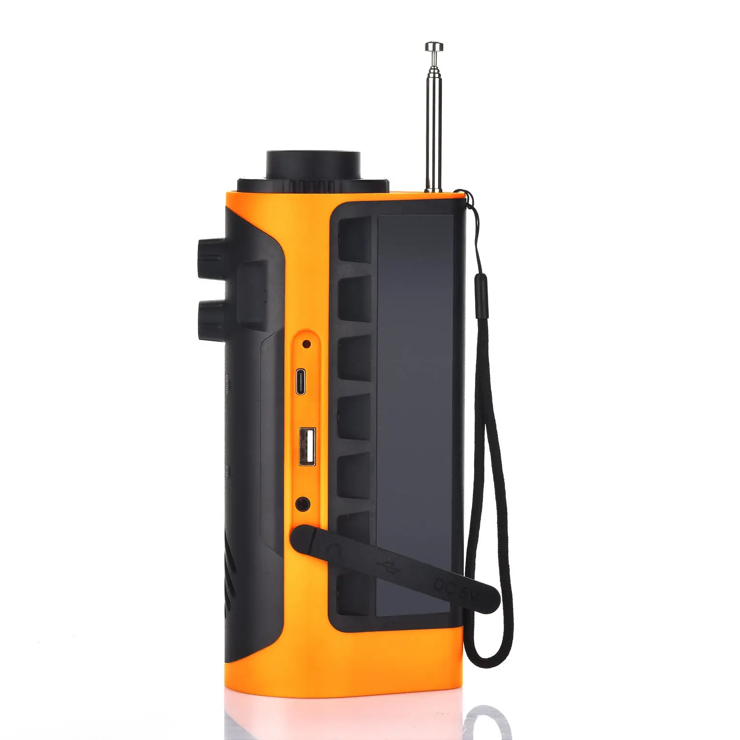 Портативный 4400 мАч Power Bank динамик с перезаряжаемым стерео BT FM радио для наружного кемпинга белый и черный светодиодный источник света