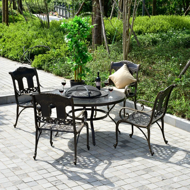 Factory Price Cast Aluminum Garden Furniture Outdoor Table And Chairs
