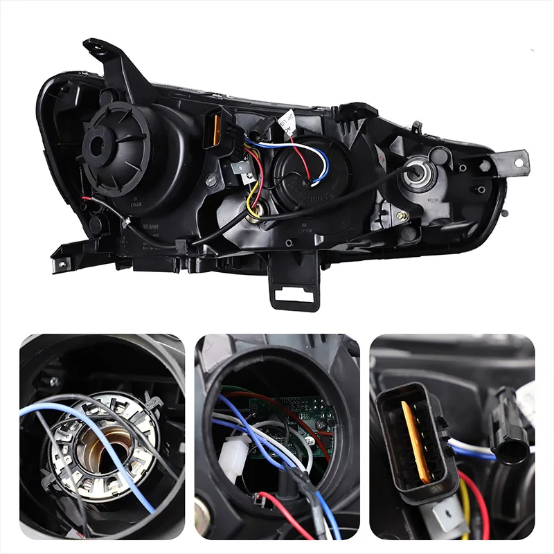 Двойной луч DRL для Lancer Devil Eyes Halo Фары и задние фонари 2008-2017 для Mitsubishi Lancer EVO X