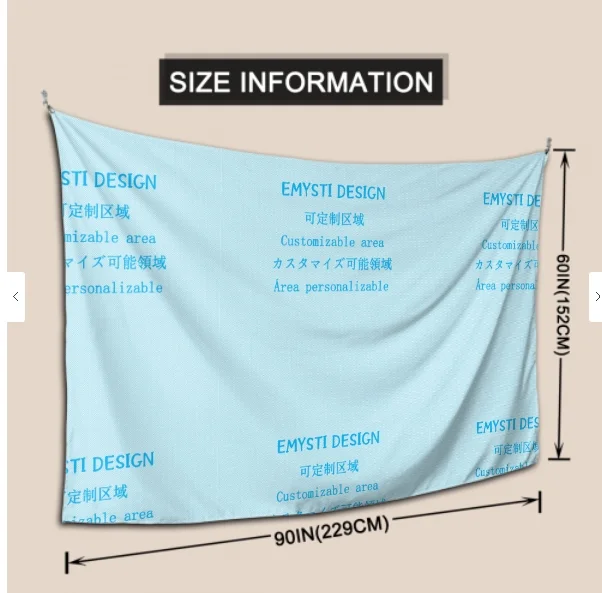 Tapestry Print Your Design Wall Hanging Fabric Beach Coverlet Personalized Photo Decor 90x60Inches Customized