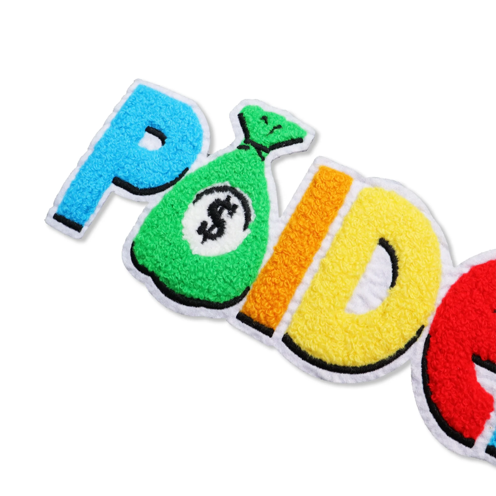 Custom Embroidery Chenille Letters Designer Patches Famous Brands Toweling Embroidery Sew On Patch