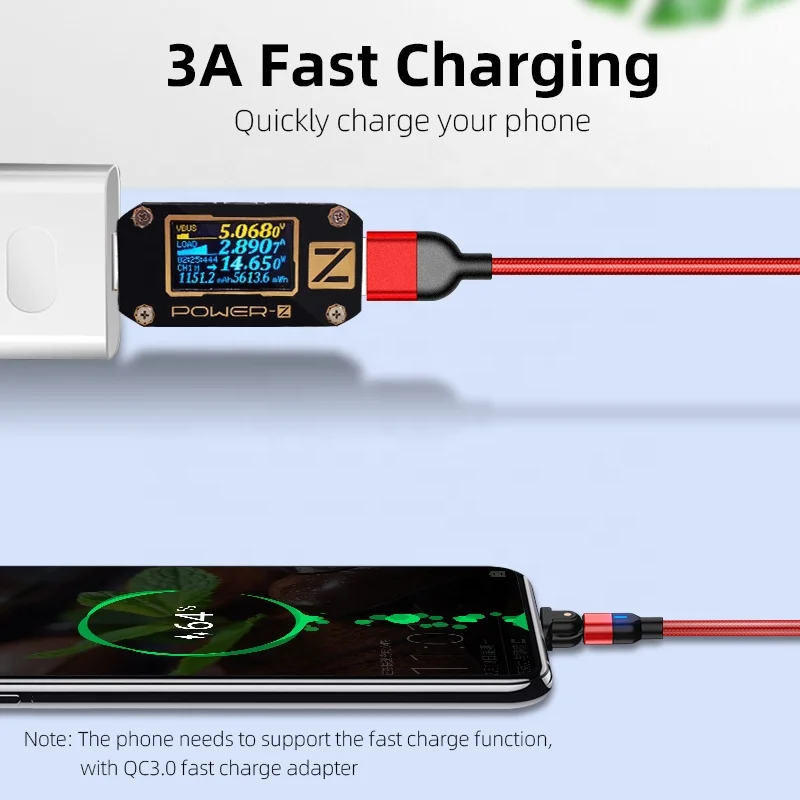  USB-кабель для передачи данных с поворотом на 180 градусов может гнуться 3 А кабель быстрой зарядки разъемом Type-C 8pin Micro