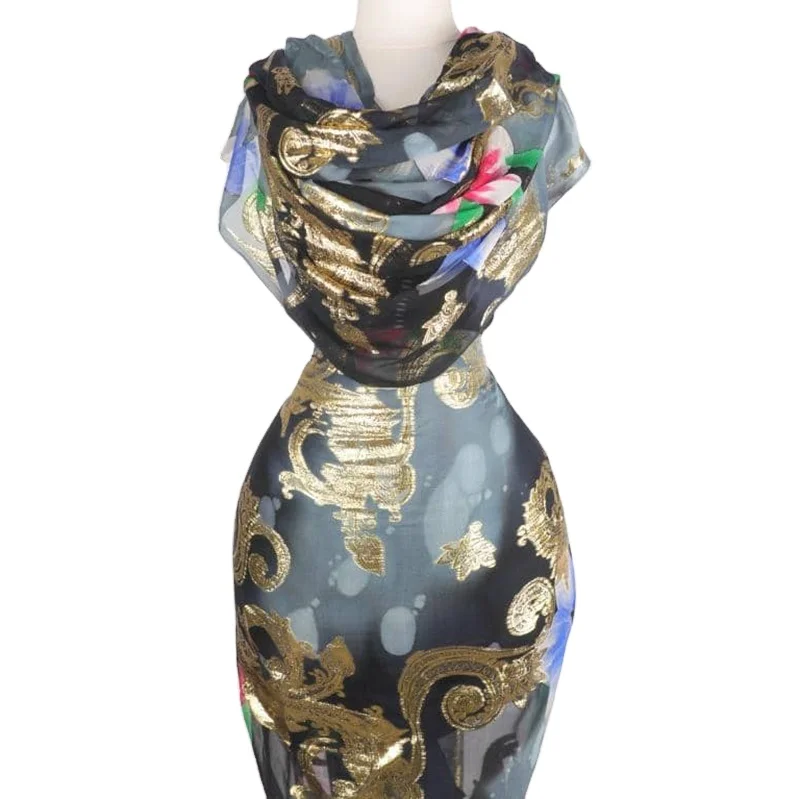 Wholesale Garbasar Classical Design Silk Multicolor silk dirac somali velvet fabric for somali dirac Best faransawi silk chiffon