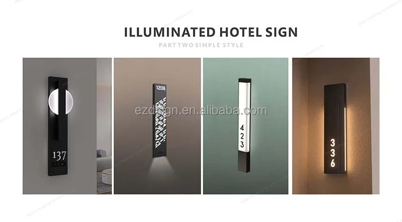 Do not Disturb Stainless Steel Illuminated LED Hotel Door Number Signage Apartment Room Touch Button Switch Doorplates with EZD