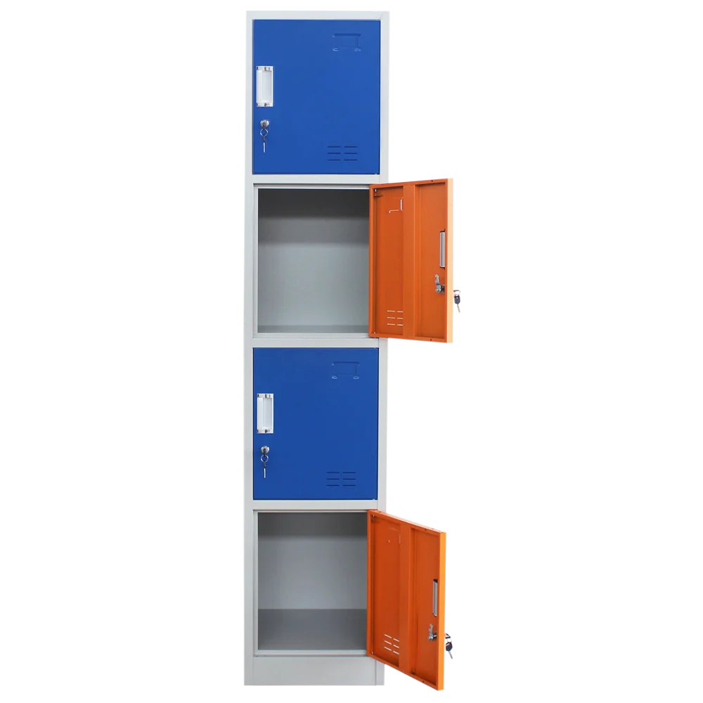 Wholesale Foldable 4 Doors Cabinet Gym School Changing Room Staff Employee Metal Storage Locker