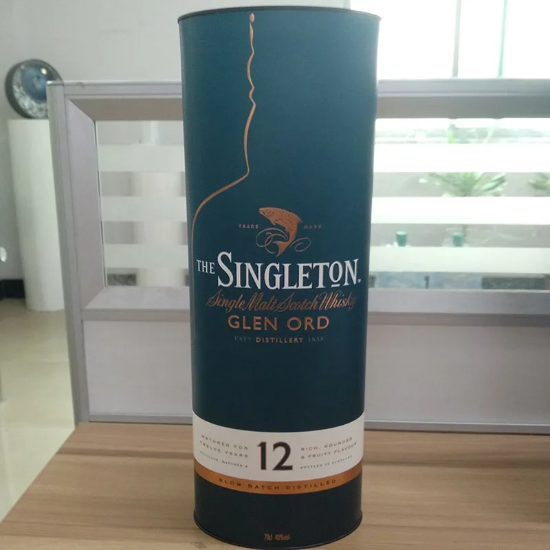 
Luxury Custom Cylinder Round Black Cardboard Rigid Gift Packaging Paper Tube Box For Wine 