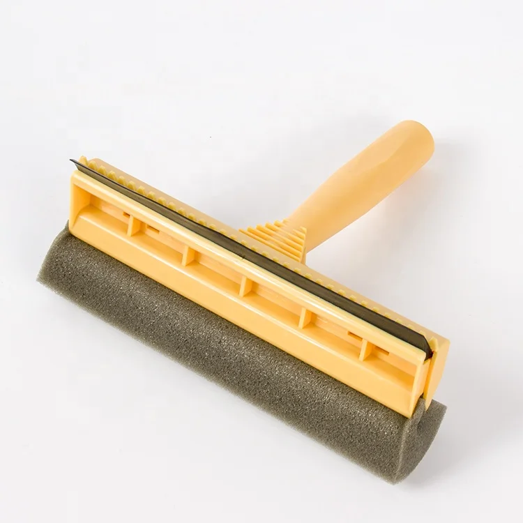 Standard 2-in-1 Dual Side Blade Rubber Scrubber Sponge Professional All-Purpose plastic Window Squeegee for Car Windshield