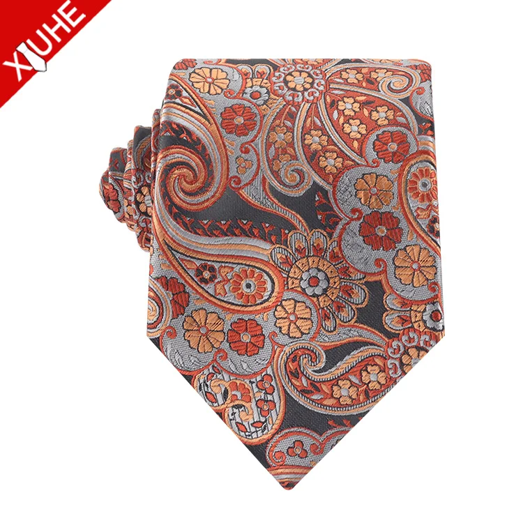 New Design Necktie Jacquard Floral Fashion Silk Tie Custom Paisley Pattern Polyester Mens Ties