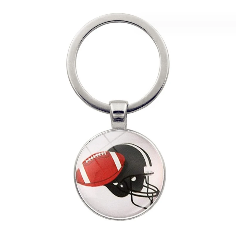 Custom Basketball Keychain Glass Ornaments Football Tennis Volleyball Billiards Golf Baseball Bowling Pendant