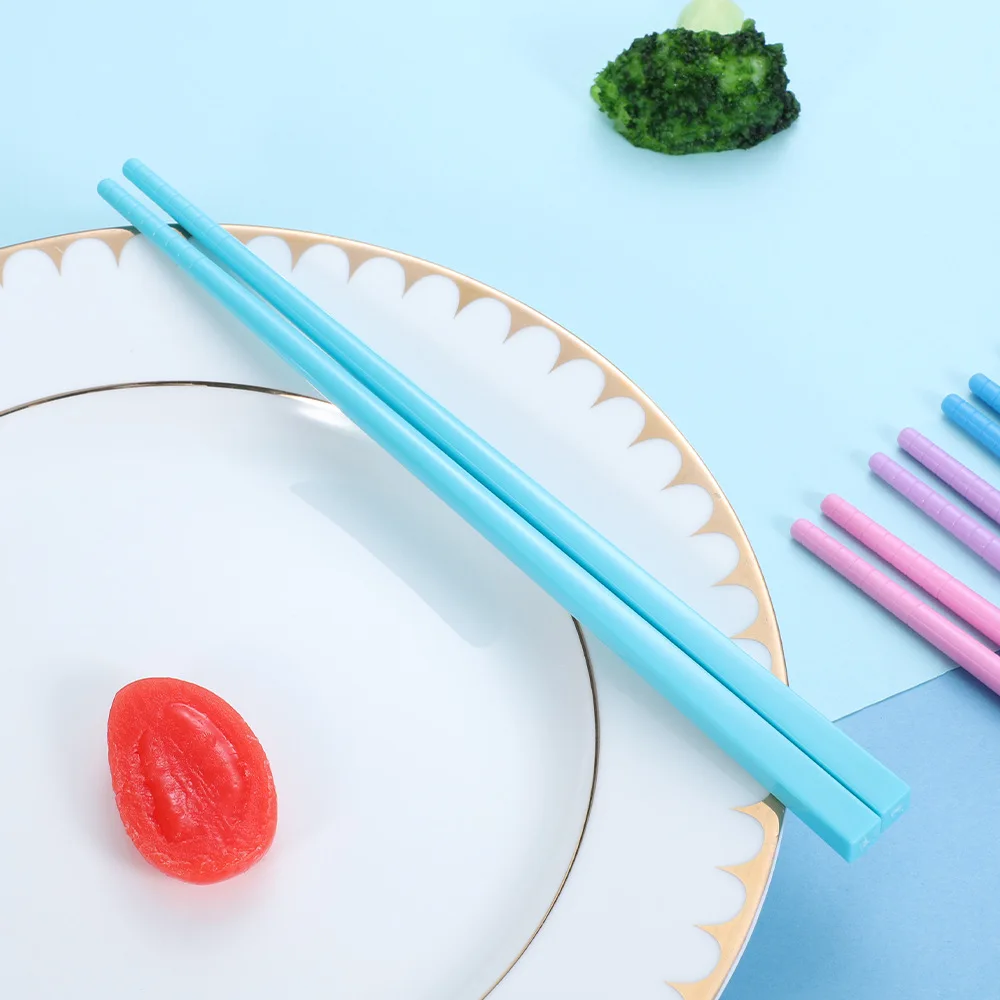 Dishwasher Safe Customized logo Bpa free food grade reusable chopsticks plastic chop stick