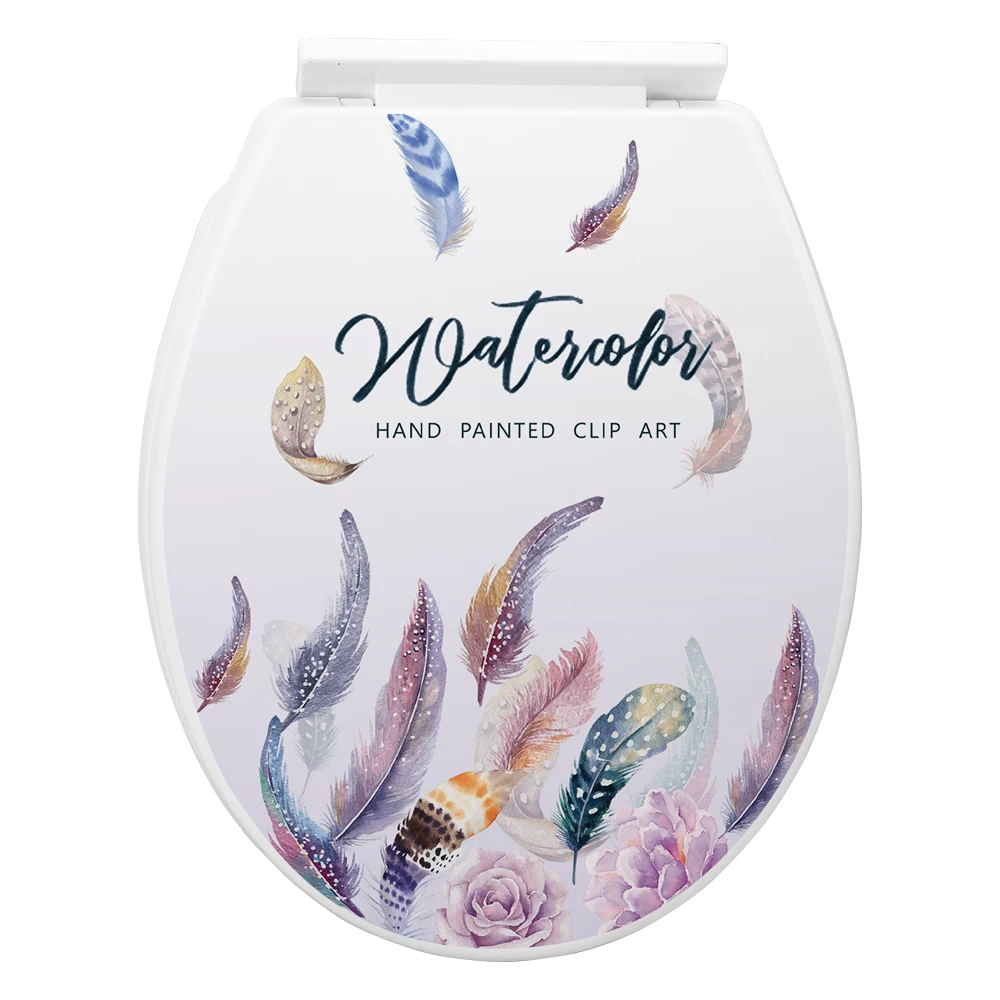 Низкий минимальный объем дизайнерской крышки туалета для ванной комнаты с печатным рисунком пластиковый чехол PP мягкий закрытый