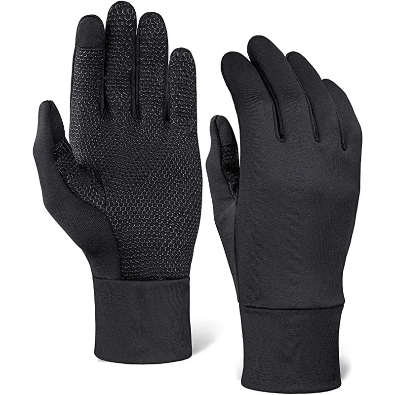 Wholesale Anti-Slip Cycling Gloves New Sports Full-Finger Warm Safety Gloves made of Black Polyester Cellular for Cyclists