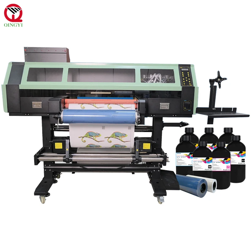 manufacturer uv printer 60cm roll to roll uv ab film printer with laminator all in one 60cm uv dtf printer