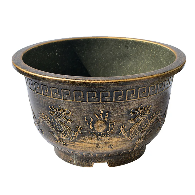 Large Plastic Flower Pot Imitation Ceramic Planting Tree Pot Iron Tree Garden Fish Lotus Water Lily Pot