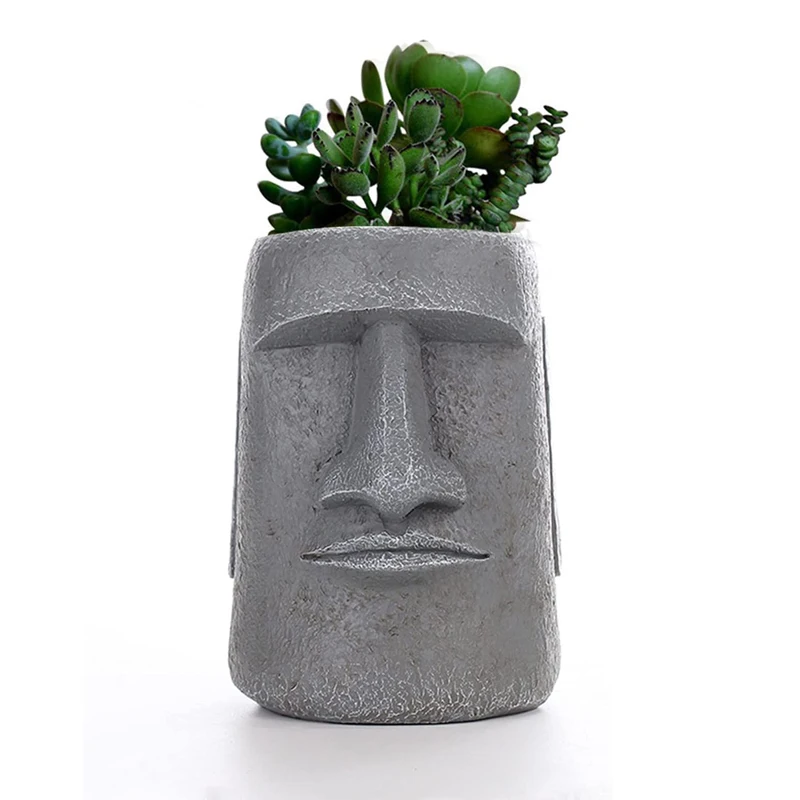 Custom Ceramic tiki flower pot 3D Tiki planter home decor OEM ODM design logo