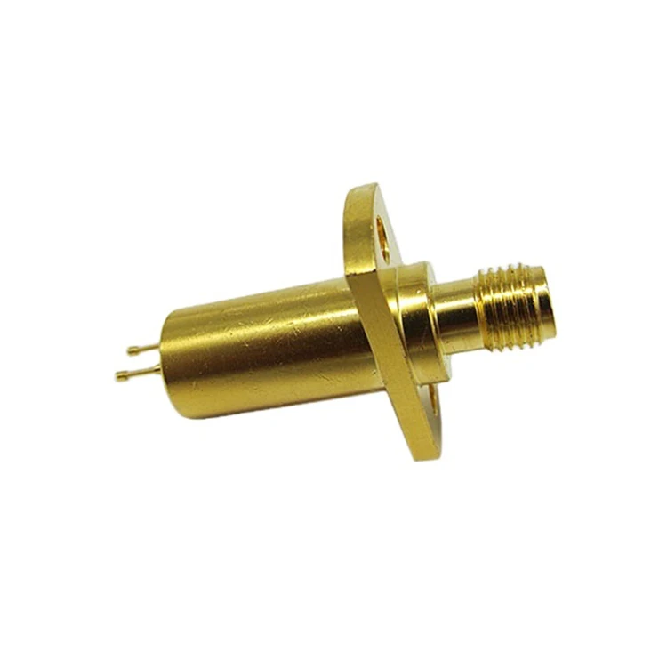 High quality full brass RF Coaxial SMA female 2 pin mobile phone test head connector with 2 hole panel