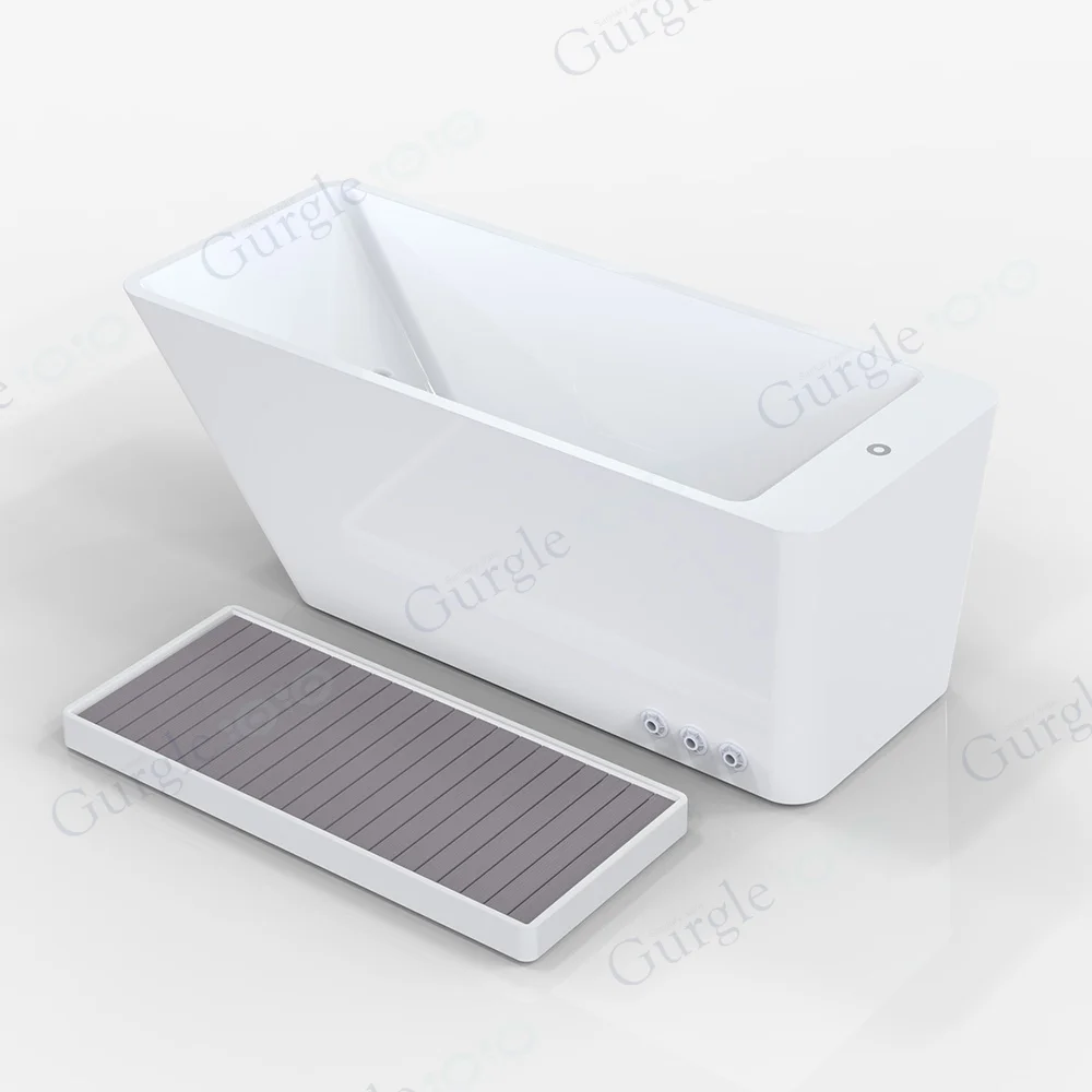 Factory Sale Gym Athletes Recovery 1 Person Ice Bath Tub Acrylic Cold Plunge Tub With 2 Valves