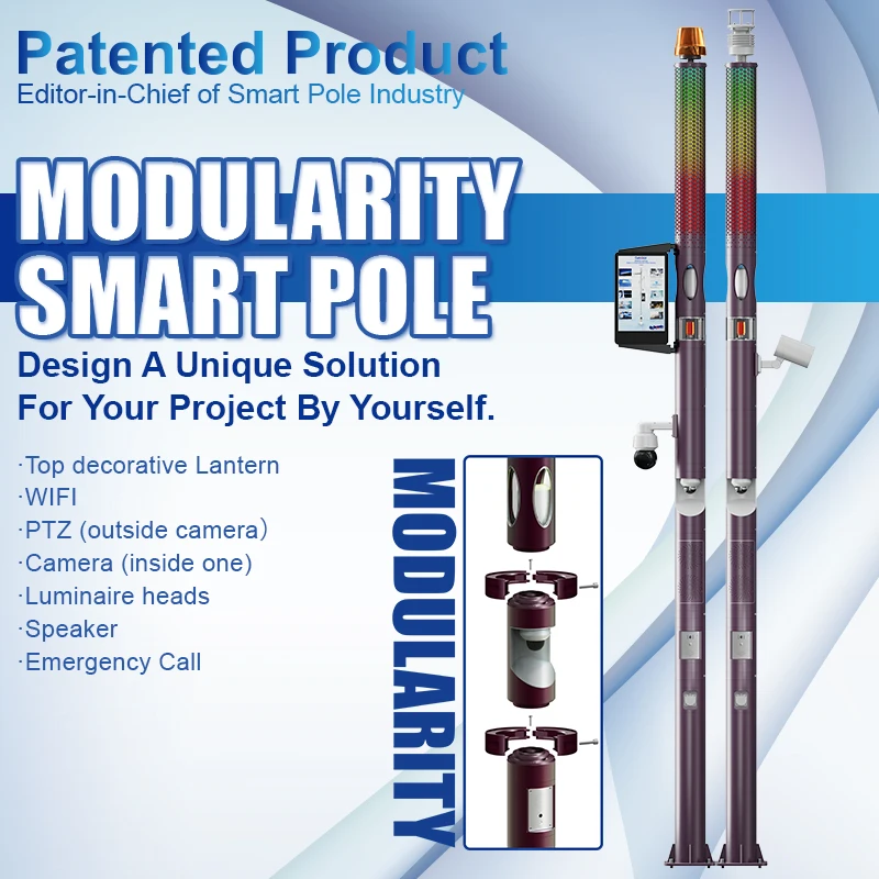 Gebosun New Design 9 Meter Solar Power Energy Smart LED Street Light Pole for Smart City Pole