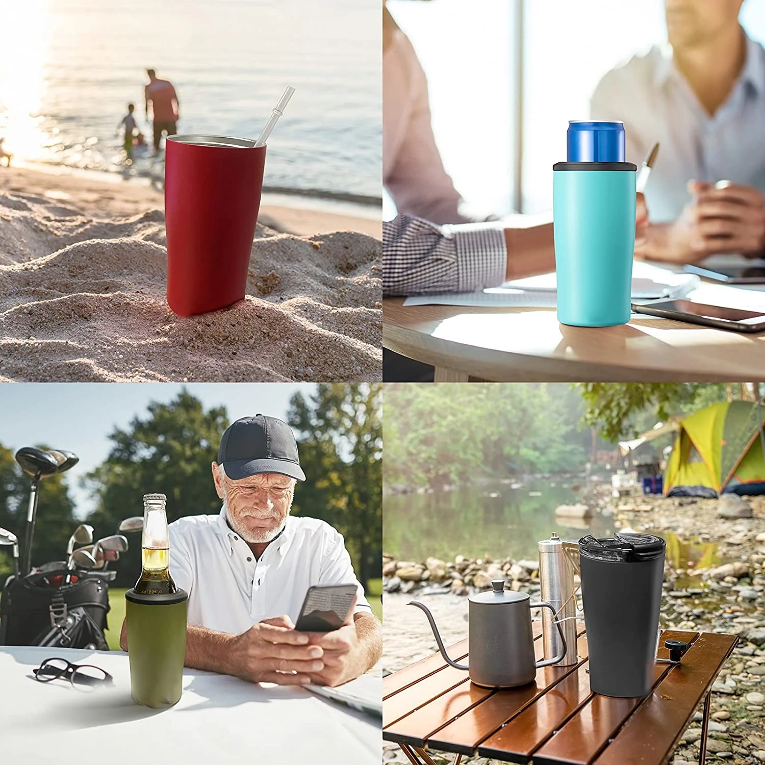 Acceptable Laser Engraving 3D Printing Silk Printing 12oz Wholesale Price Slim Tank Cooler, Stainless Steel Tank Cooler