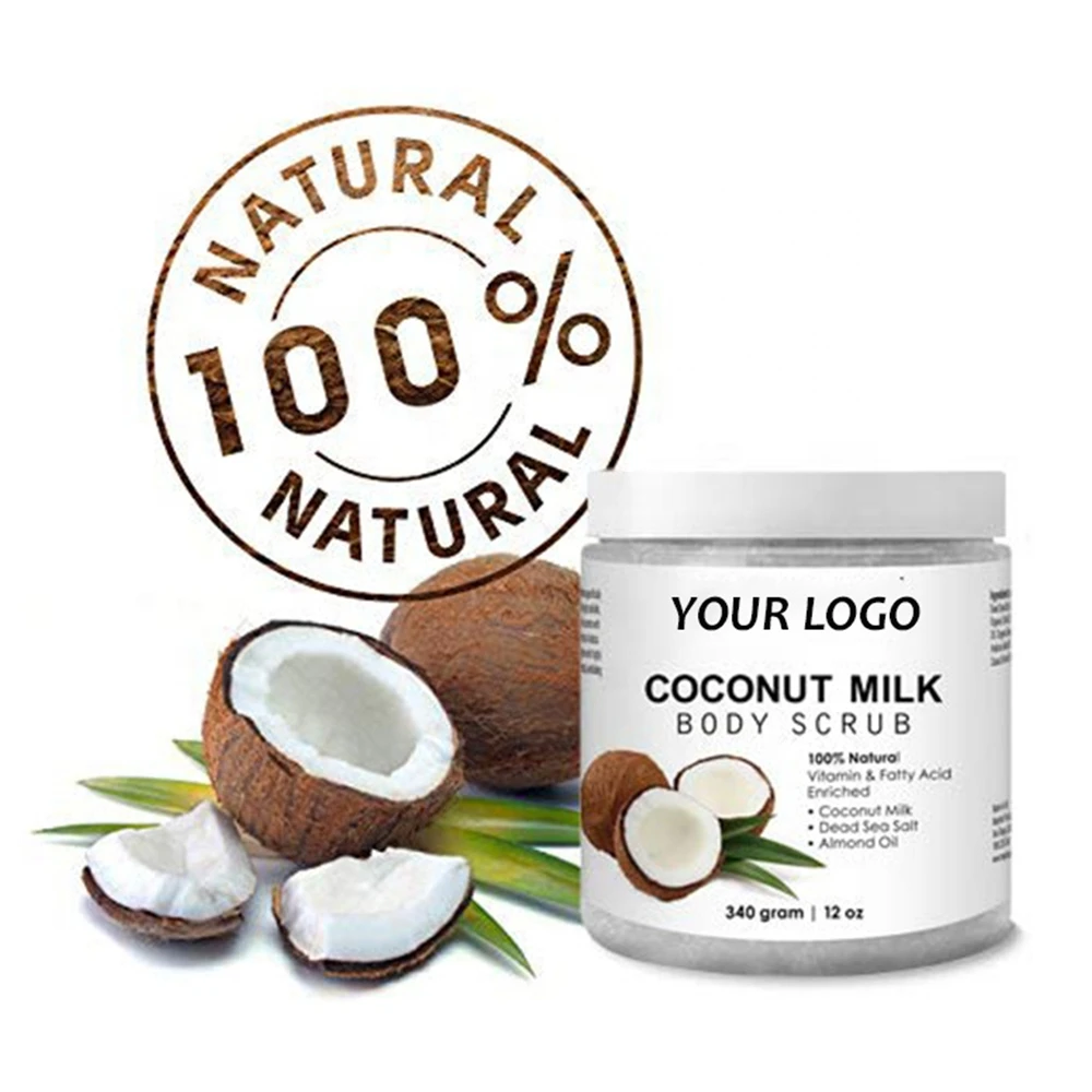 100% natural coconut milk body scrub powerful exfoliating moisturizing creams