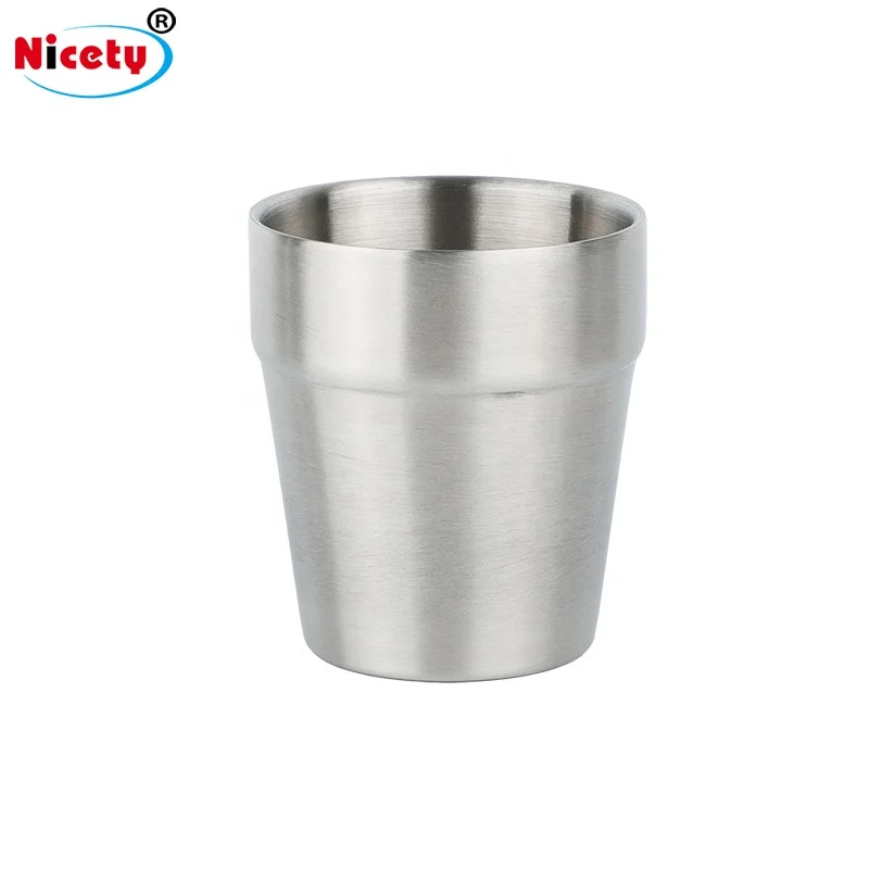 Korean Metal Beer Cups Wine Glass 304 Stainless Steel Beer Drinking Mug Tea Cups For Party Coffee Travel Camping