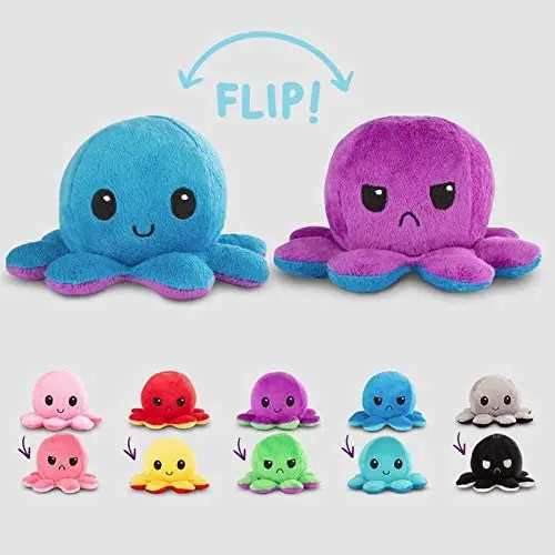 2022 New  Hot Selling  Stuffed Animals Toys Reversible Octopus Plush Pillow octopus plush reversible Toy For Decoration