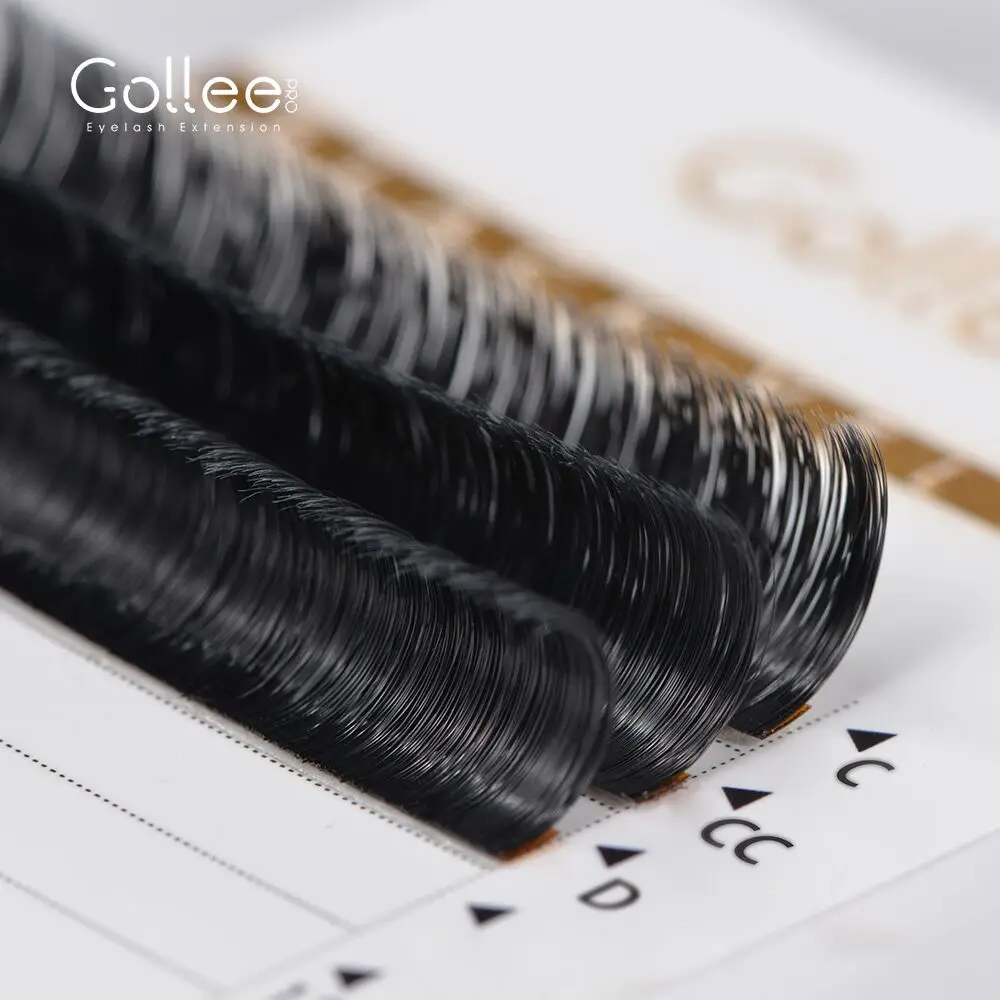 Gollee с фокусным расстоянием 25 мм Корея U Curl готовых быстро раздувает из кашемира норки человеческих волос индивидуальные частные этикетки легко дуя оптовая продажа ресниц для