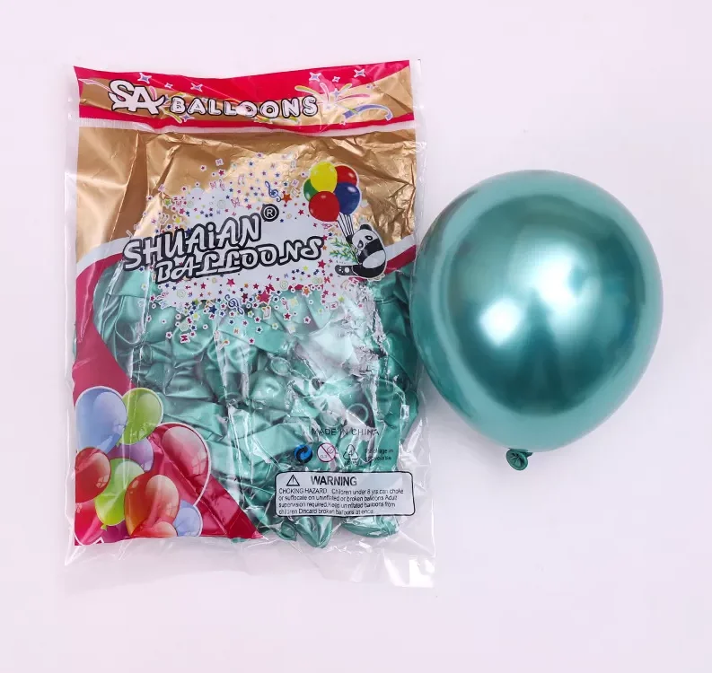 10 12 Inch Pure Chrome Balloon Latex Balloon Metal Ball for Wedding Party Birthday Decoration Balloon