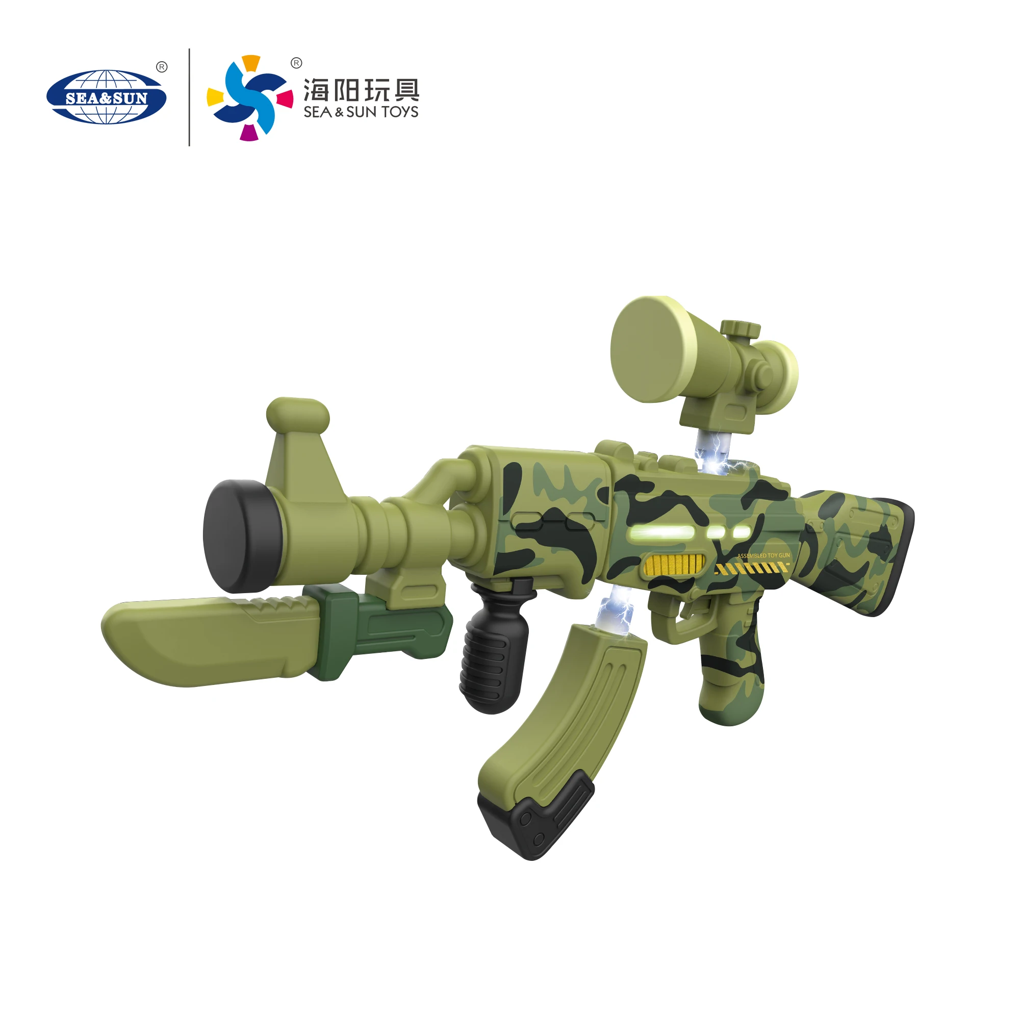 Детский игрушечный пистолет Электрический звуковой Магнитный сборный пистолет