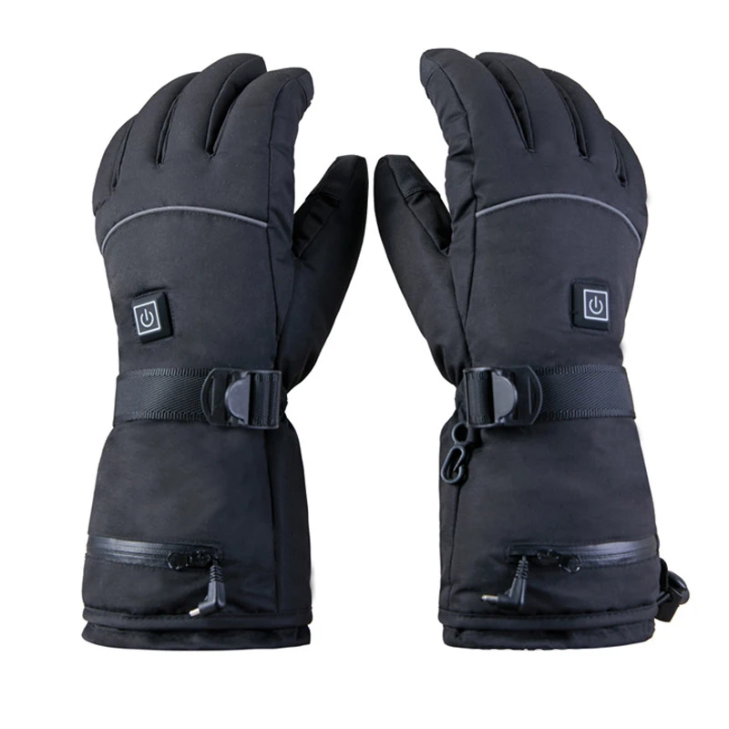 Snowmobile Waterproof Winter Gloves China Wholesale Thermal Rechargeable Battery Heated Gloves For Men Electric Winter Leather