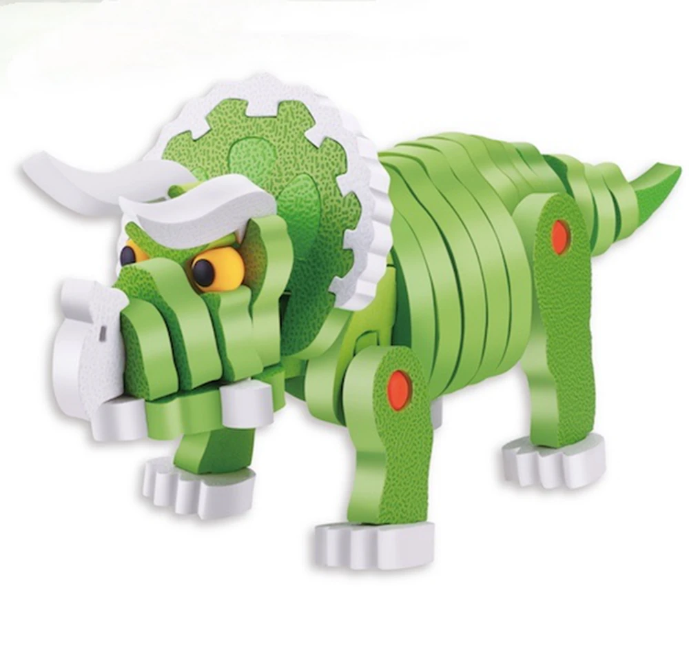 
creative 63pcs Triceratops dinosaur jigsaw puzzle EVA foam soft building block bricks intellectual game toys 