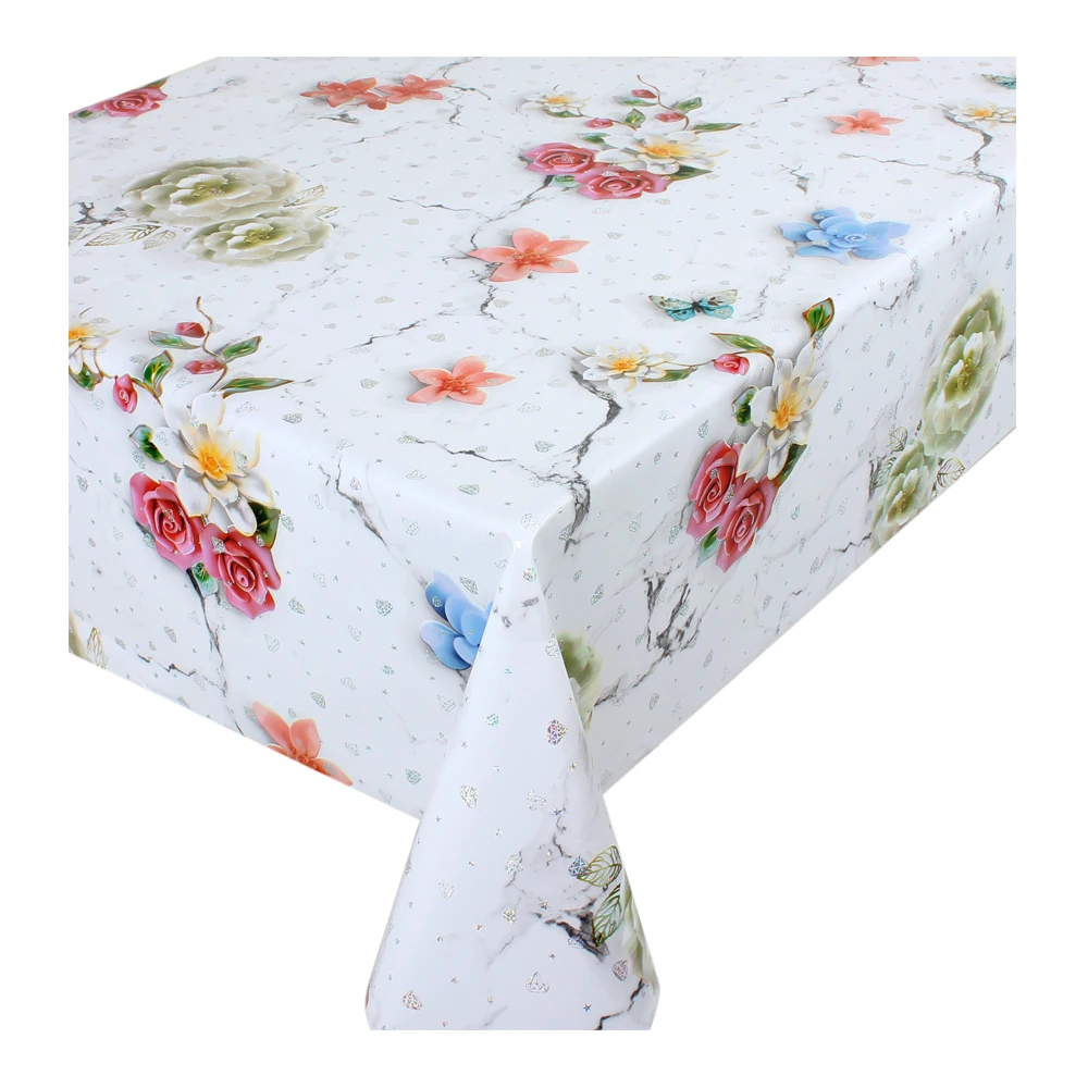 Wholesale luxury high quality gold roll water proof PVC fabric tablecloth in roll