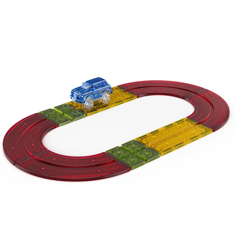 5/9/36PCS Factory Magnetic Track Electric Led Car Race Set STEM Building Block Puzzle Toys for Children Educational Toddlers