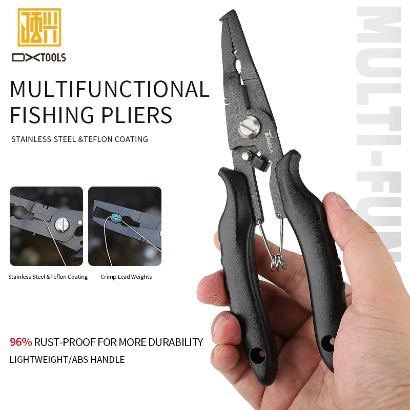 Fishing Pliers Stainless Steel Big Nose Hook Remover with Teflons Coating on Blade for Outdoor Fishing