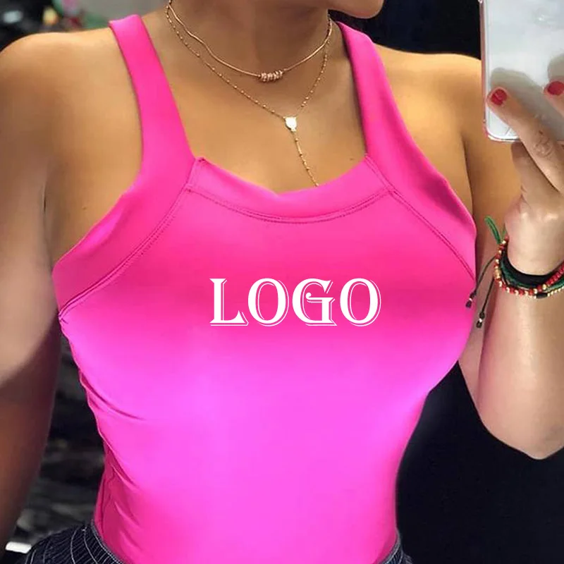 2022 Custom Plain Ladies Ribbed Yoga Gym Sleeveless Women Fitness Tank Top