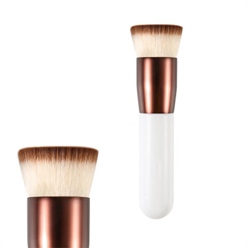 ZYF#209 single flat top white wooden handle foundation brush makeup beauty tools for BB cream brush make up