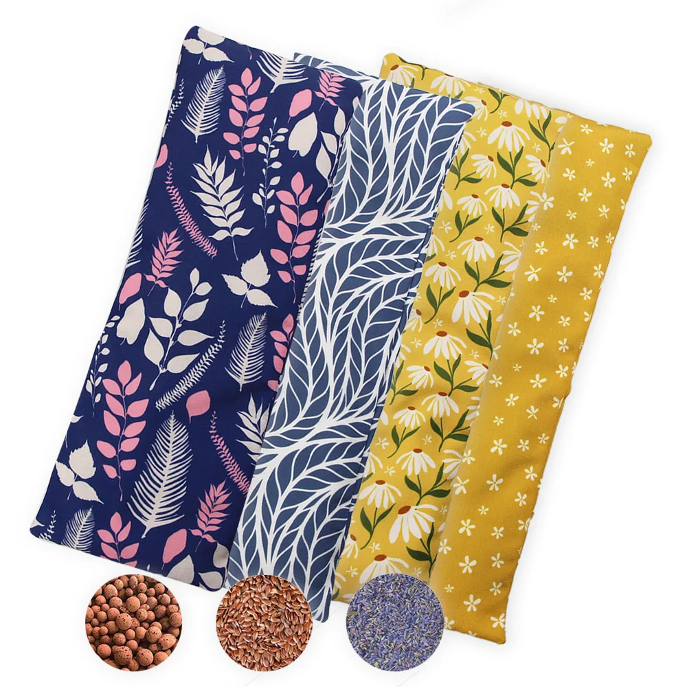 custom 100% cotton microwave winter heating heated neck pad microwaveable wheat bag clay heat pack with logo