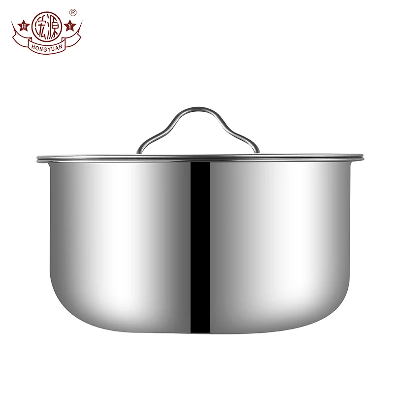 Kitchen cookware stainless steel cooking pot food pot soup bowl with lid
