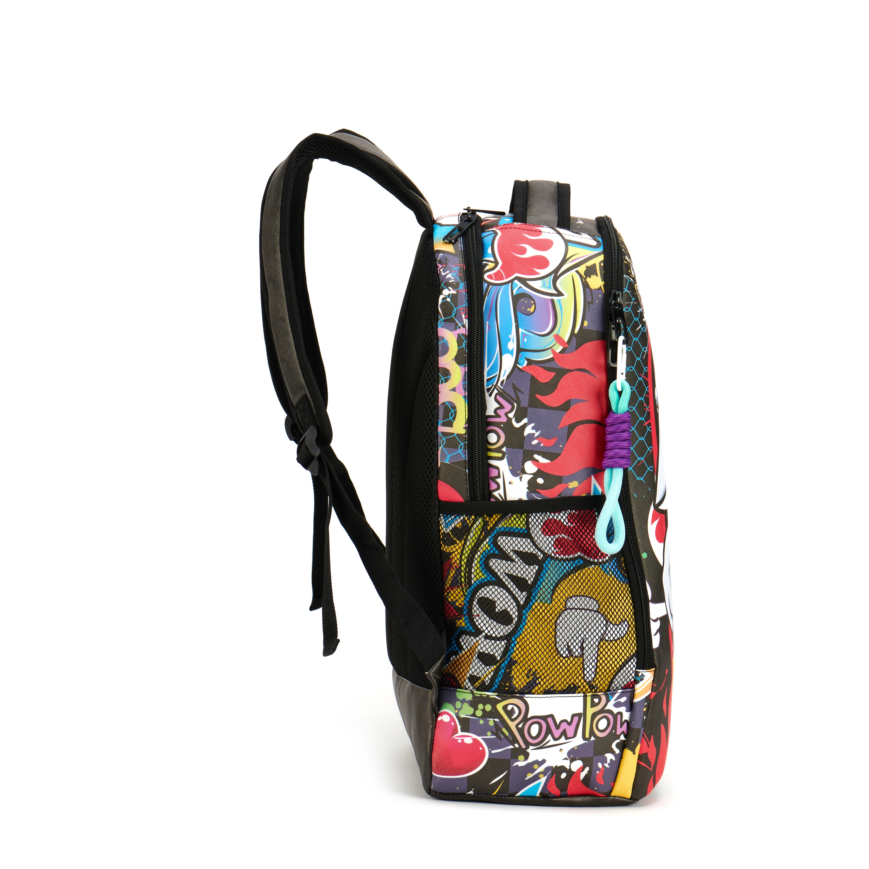 FSY Street Fashion Print Student Backpack for High School Trendy Cartoon Anime Design for Boys and Girls lightweight