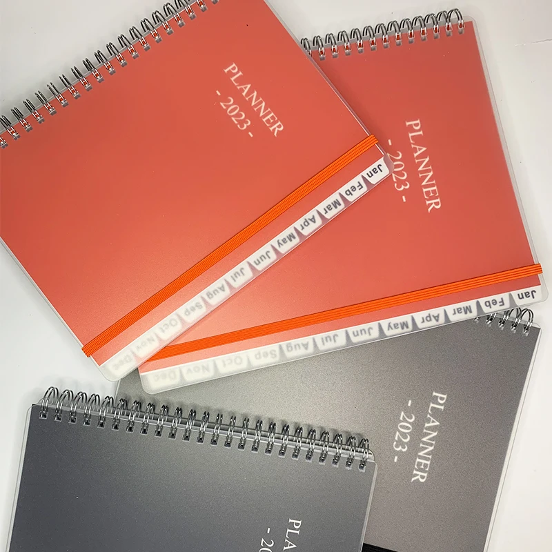 Custom 2022-2023 A5 Logo Printed Spiral Daily Weekly And Monthly Planner Book Agenda Notebook
