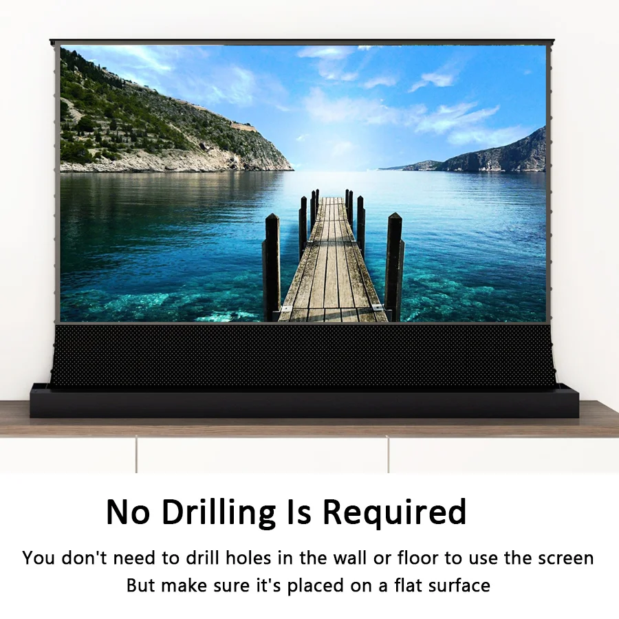 SCREEN PRO 135 inch electric floor rising alr ust screen for 4K Laser Projector motorized Ultra short throw movie screen