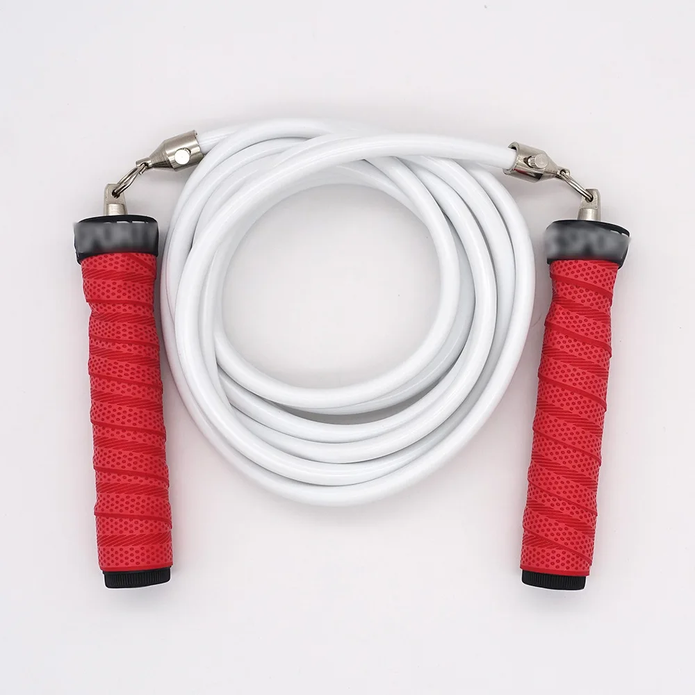 Wholesale Non-Slip Sweat-Absorbent Racing Bearing Skipping Rope Self-Locking 6mm/8mm PVC Cable Gym Fitness Weighted Jump Rope