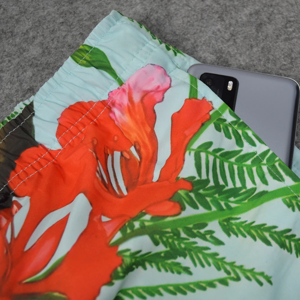 Custom Wholesale Beach Shorts Sublimation Printed Floral Swimwear Board Short Swim Trunk For Mens OEM Casual Quick Dry Beachwear