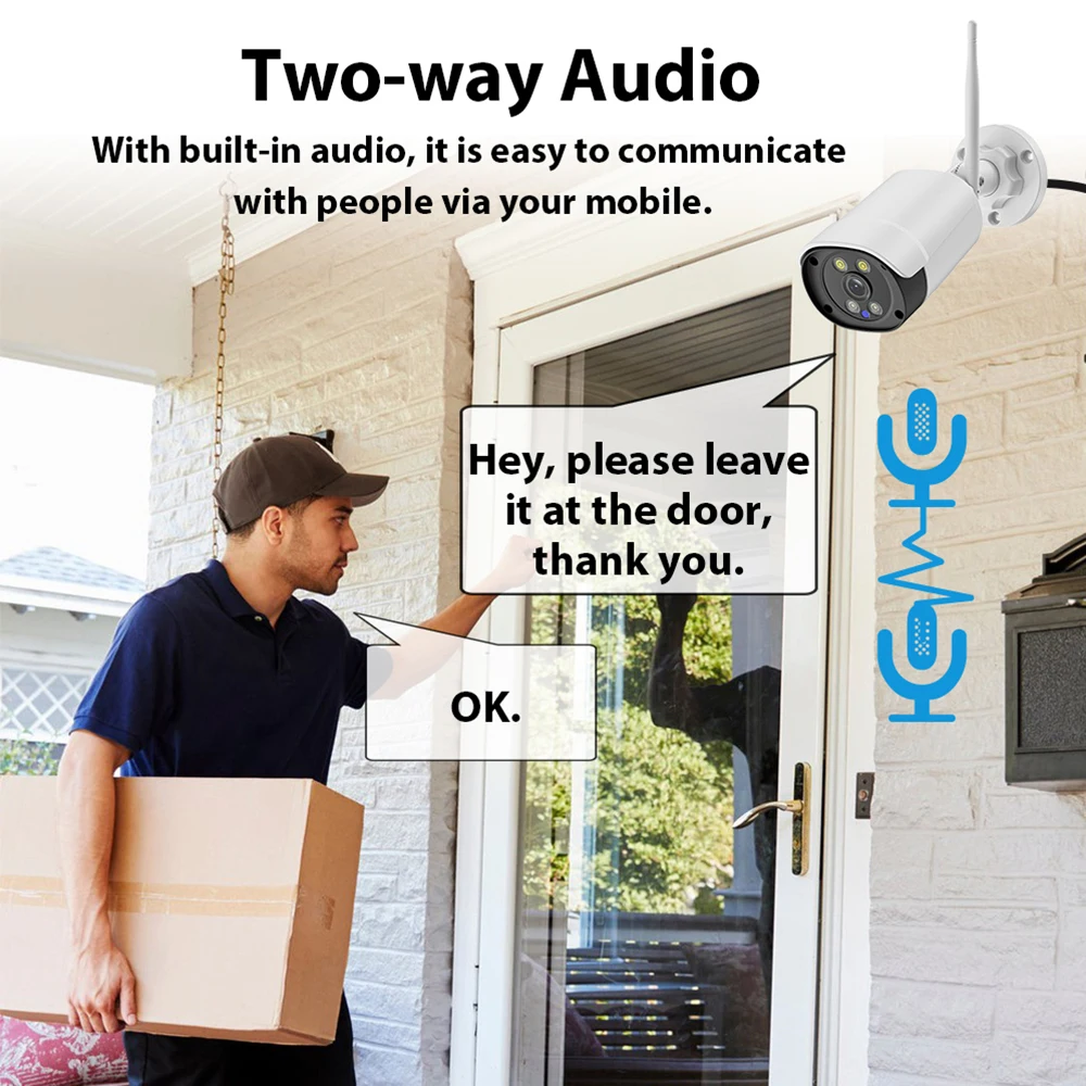 Комплект беспроводной наружной видеокамеры Tuya Smart Life, 4 канала, 2 МП, 1080P, HD, Poe