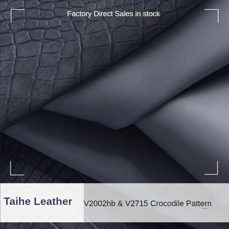 synthetic crocodile leather material 1.2mm thick half PU leather