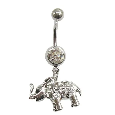  BBR-123 Vintage Body Piercing Jewelry Custom Surgical Designer Elephant Dangle Belly Button