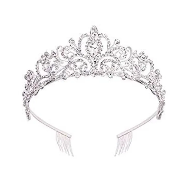 Best Selling Crystal Diamond Bridal Wedding Hair Tiara Birthday Tiara Hair Accessories Prom Crown