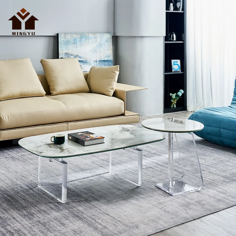 Malaysia Style Acrylic Coffee Table Set Attractive Price Hotel Room Center Table Super Sintered Stone Tray Table