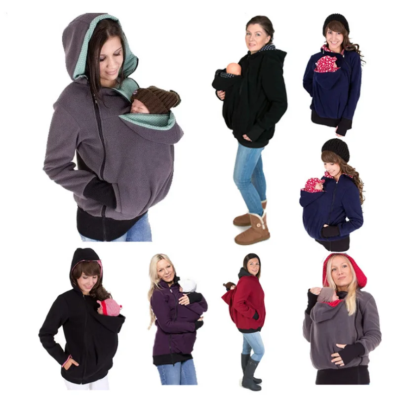 Autumn and winter three in one multi-functional mother  Supplies Carring kangaroo hoodie coat for women